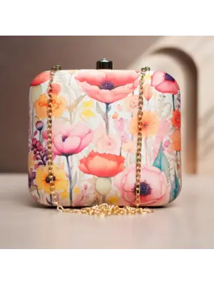 Women Multicoloured Floral Printed Clutch