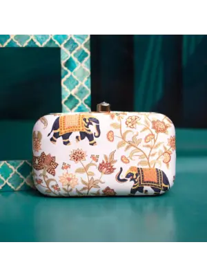 Women Elephant Printed Clutch