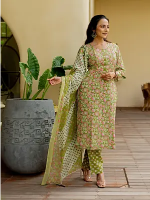 Indian cotton kurta set USA, salwar kameez online USA, Readymade Office Casual Wear Suit