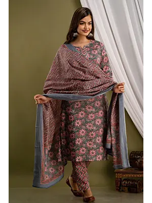 Indian cotton kurta set USA, salwar kameez online USA, Ethnic Wear Readymade Dress