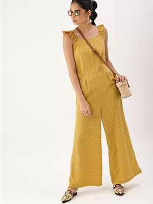 Mustard Solid Basic Jumpsuit