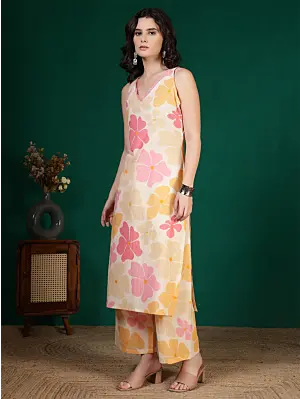 Women Multicolor Floral Printed Two Piece Kurta Set