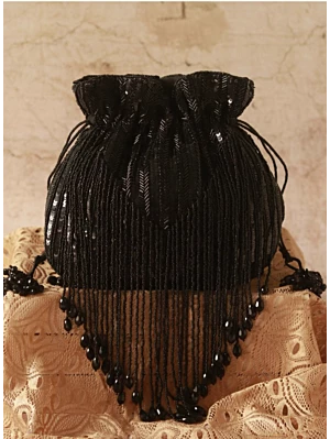 Black Beaded stylish Women Potli Bag