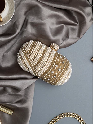 Pearl Embedded Designer Party Clutch
