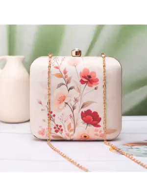Woman Soft Pastel Floral Portrait Clutch