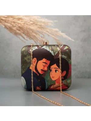 Women Portrait Ghibli Art Personalised Clutch Bag