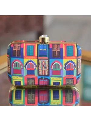 Women Mother Daughter Twinning Printed Clutch