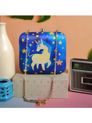 Women Unicorn Printed Clutch
