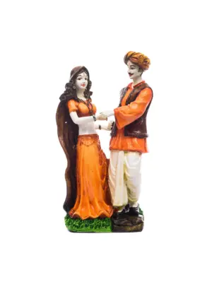 Polyresin Rajasthani Man And Women Statue Decorative Human Figurines Home Decor Showpiece
