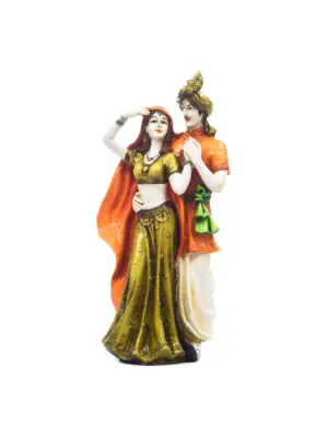 Polyresin Rajasthani Man And Women Statue Handcrafted Human Figurines Decorative Showpiece