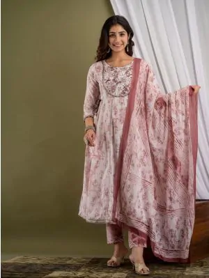 Women Embroidered Anarkali Kurta Set
