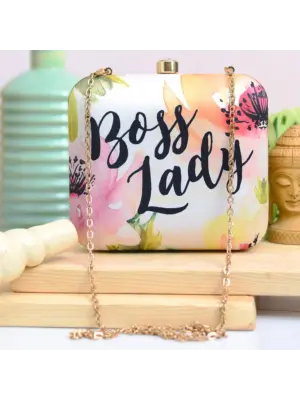 Boss Lady Printed Statement Clutch Bag