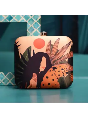 Woman Leopard Lady Printed Clutch