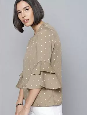 Women Taupe Printed Top