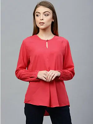 Women Pink Solid Top