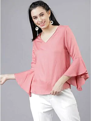 Women Pink Solid Top