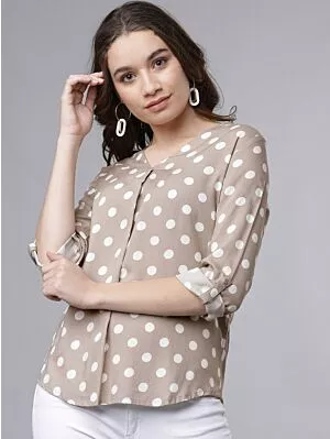 Women Brown Printed Top