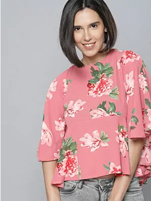 Women Pink Printed Top
