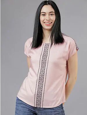 Women Pink Printed Top