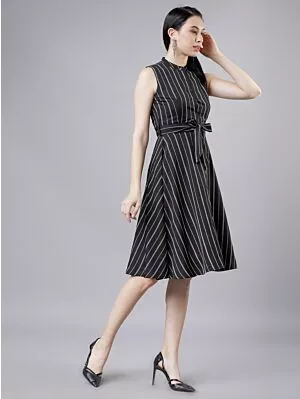 Strips Party Wear Mini dress
