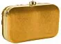 Women Embroidered Golden Box Clutch Bag Purse for Bridal