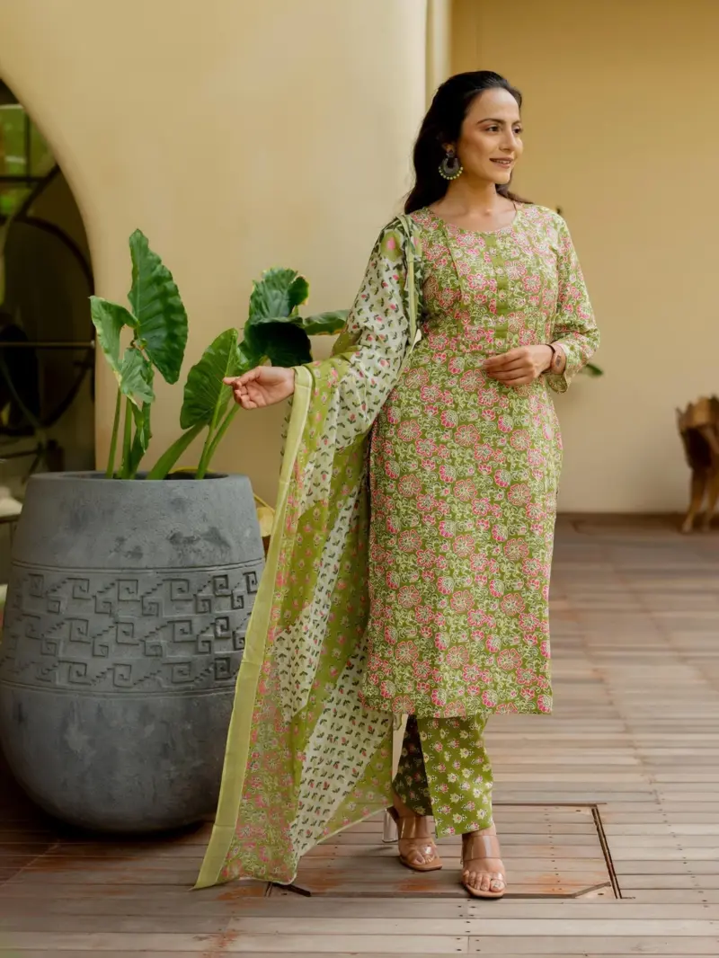 Indian cotton kurta set USA, salwar kameez online USA, Readymade Office Casual Wear Suit