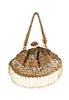 Hand Embroidered Golden Box Clutch Bag Purse for Bridal 
