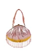 Designer Pink Sequins Embellished Bridal Clutch 