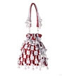 Women Red Pearl Embroidered Stylish Potli Bag