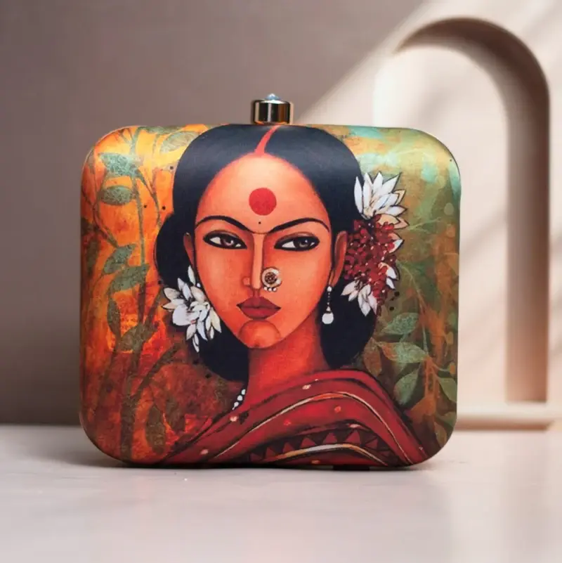 Women Elegant Lady Printed Clutch