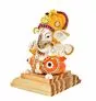 White Stone (Resin) God Ganesha with Rosewooden Base Car Dashboard Decor Statue | Hindu Idol God Ganesh Ganpati Decor Sculpture