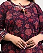 Women Plus Size Purple Pure Cotton Printed Straight Kurta