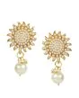 White Pearl Gold Plated Choker Set with Earring