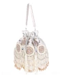 White and Pink Beaded Pearl Bridal Potli Bag
