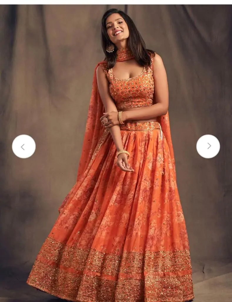 Multicolored  Printed Lehenga With Choli & Dupatta