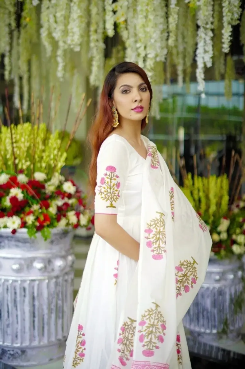 Women Pure Cotton Plus Size Kurta Pant Set with Dupatta,Block Print Kurta Sets