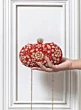 Women Red Embroidered Party Wear Clutch