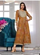 Women Printed Viscose Rayon Anarkali Kurta (Gold, Multicolor)