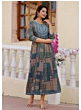 Women Printed Viscose Rayon Anarkali Kurta (Blue)
