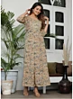 Women Printed Viscose Rayon Gown Kurta  (Multicolor)