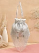 Silver Tubelight Handwork Party Wear Potli Bag