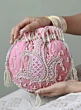 Pink Hand Embroidery Round Potli Bag