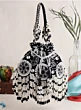 Black and White Beaded Pearl Bridal Potli Bag