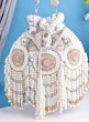 White and Pink Beaded Pearl Bridal Potli Bag