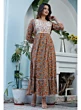 Women Printed Viscose Rayon Gown Kurta  (Multicolor)