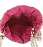 Pink Mirror Work Silk Embroidered Bridal Potli Bag