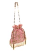 Pink Handwork Sequin Bridal Potli Bag