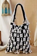 Women Black Pearl Embroidered Stylish Potli Bag