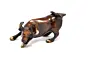 Brown Brass charging bull statue Animal Figurines