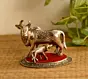 Silver White Metal Kamdhenu cow and calf statue